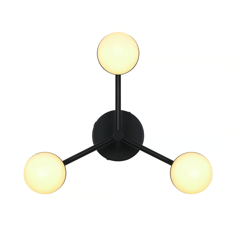 Potrójna lampa sufitowa Contina - czarne kulki