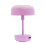 Purpurowa lampa stołowa LED Haipot - IP44, ładowana z USB