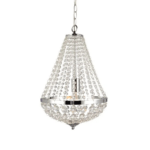 Srebrna lampa wisząca glamour Island 30 cm - kryształowe łańcuszki