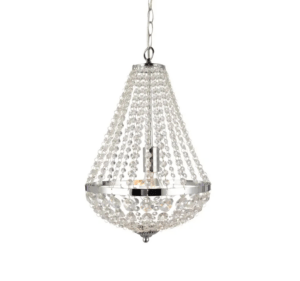 Srebrna lampa wisząca glamour Island 30 cm - kryształowe łańcuszki