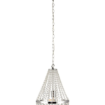 Srebrna lampa wisząca glamour Island 30 cm - kryształowe zawieszenia