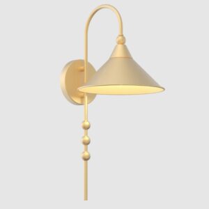 Złoty kinkiet stożkowy Ashford - ozdobne kulki