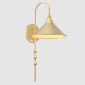 Złoty kinkiet stożkowy Ashford - ozdobne kulki