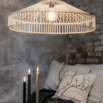 Bambusowa lampa wisząca do salonu Tapa 75 - beżowa boho