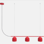 3-punktowa lampa wisząca nad stoł Rio 5 - czerwona