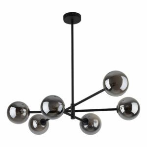 Wysoka lampa sufitowa Sarius Black 6