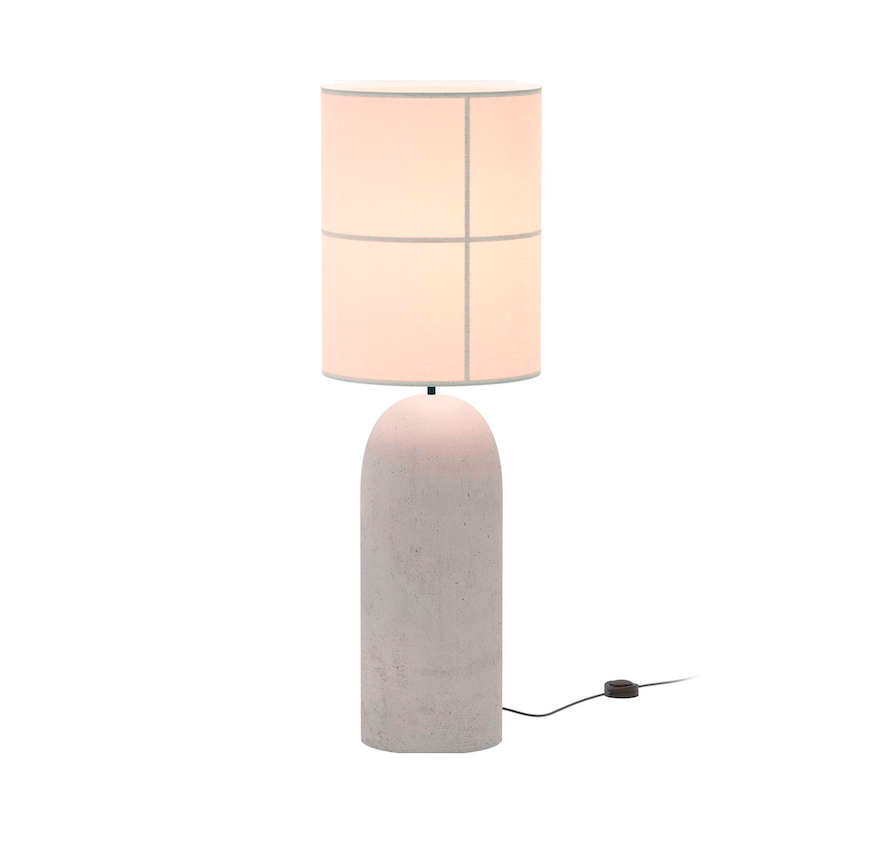 Betonowa lampa stojąca do salonu Rania 115 - jasnoszara