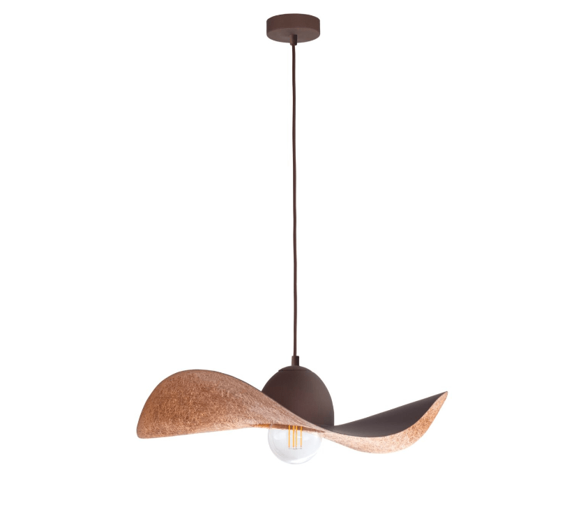 Brązowa lampa wisząca Viora 55 cm - lampa kapelusz