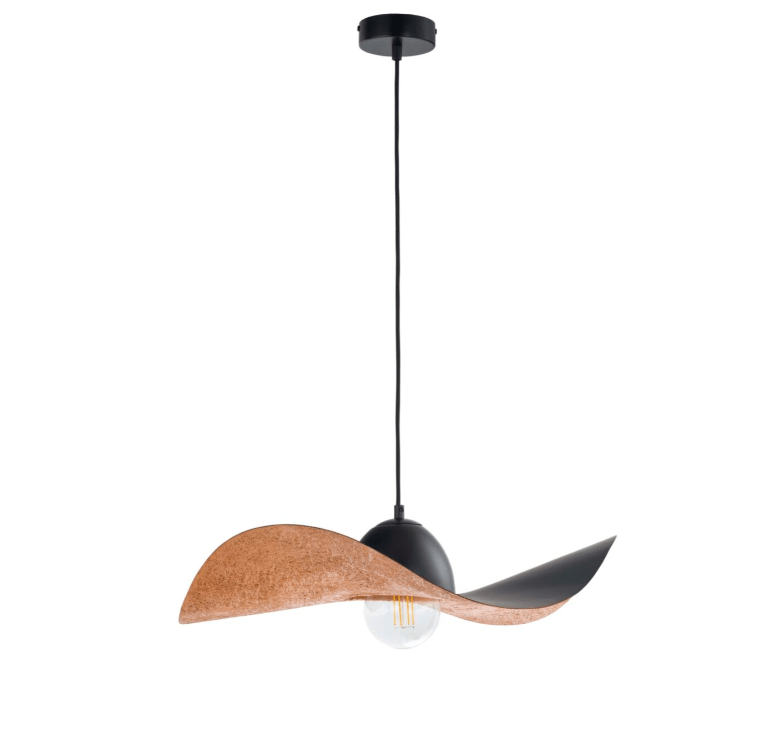 Czarna lampa wisząca Viora 55 cm - kapelusz