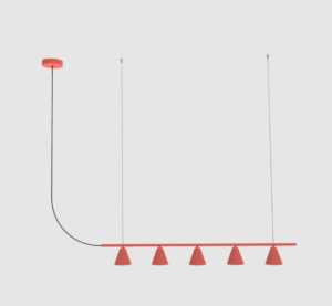 Podłużna lampa wisząca nad wyspę Rimini LED - terracotta