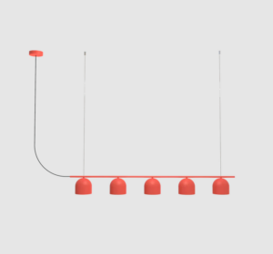 Długa lampa wisząca liniowa Rio 5 - terracotta