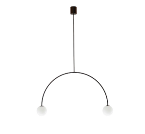 Elegancka lampa wisząca Riga 80 - czarny łuk z kulami