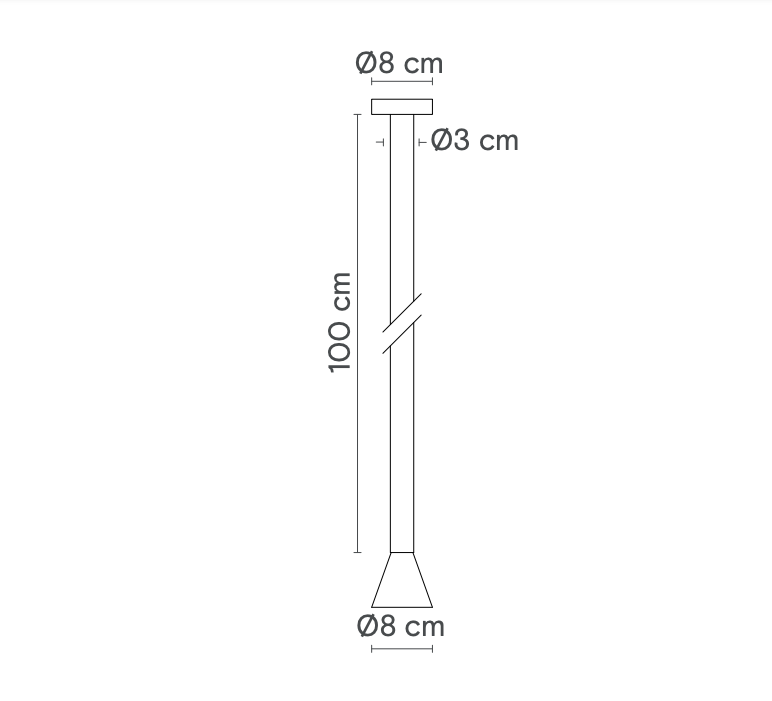 Lampa sufitowa wisząca Raluca LED 100 cm - wymiary