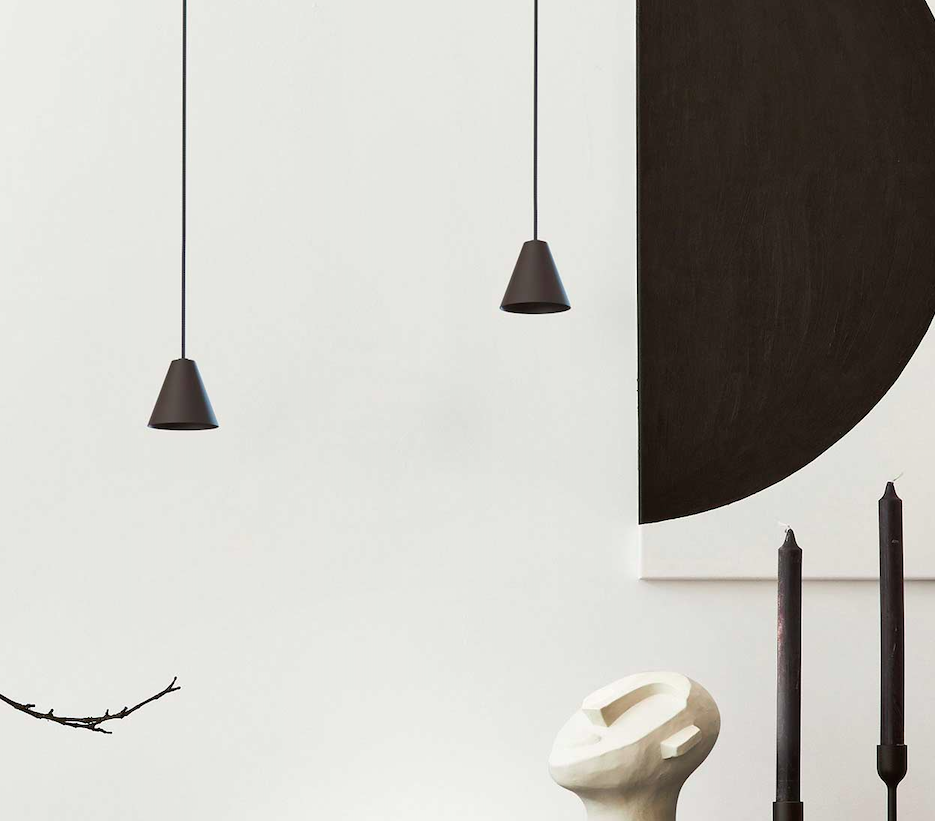 Minimalistyczna czarna lampa wisząca Rimini 8 LED - salon