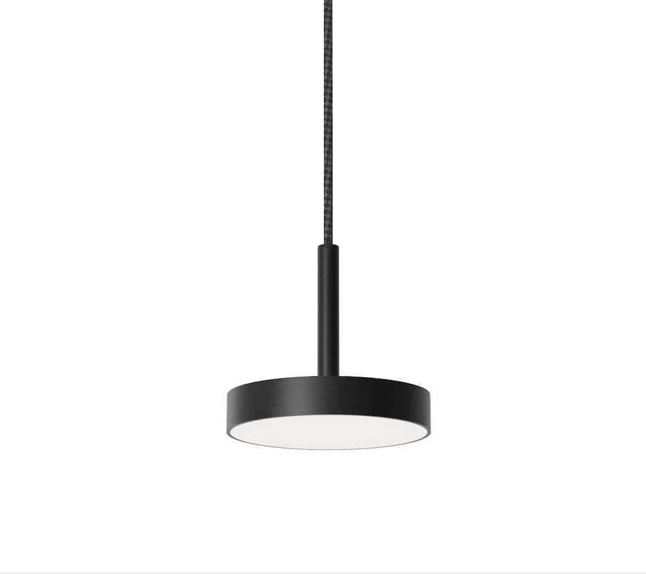 Ultrapłaska czarna lampa wisząca Rafaela Mono LED - Robin