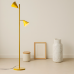 Żółta lampa podłogowa Form Mustard - 2 do salonu