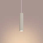 Beżowa lampa wisząca Karbon - tuba