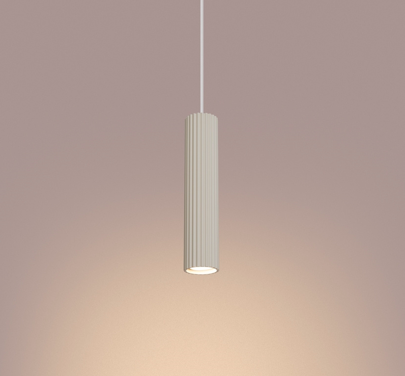 Beżowa lampa wisząca Karbon - tuba