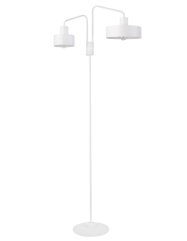 Biała lampa podłogowa Eiffla - 2 nowoczesne klosze