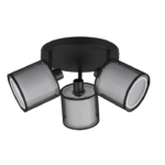 Czarna lampa sufitowa Burton 3 - czarny spot organza