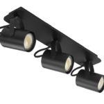 Czarna lampa sufitowa na szynie Modulon 3 - reflektory