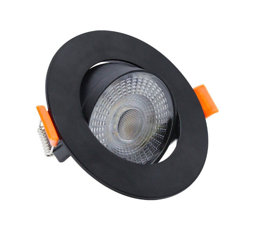 Czarne ruchome oczko LED Plus - regulacja mocy i barwy 3:5:7W