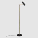 Czarno-złota lampa stojąca do salonu Marley - elegancka