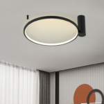 Czarny plafon LED Ring S 60 cm