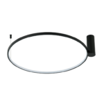 Czarny plafon LED Ring S 60 cm - regulowana barwa światła