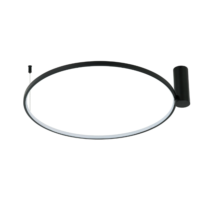 Czarny plafon LED Ring S 60 cm - regulowana barwa światła