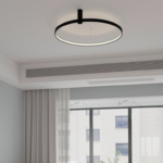 Czarny plafon LED do sypialni Ring S 60 cm - regulowana barwa światła