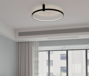 Czarny plafon LED Ring S 60 cm - regulowana barwa światła