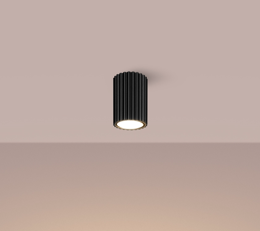 Czarny spot sufitowy Karbon - nowoczesna tuba LED