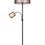 Elegancka lampa stojąca do salonu Burton - czarna organza