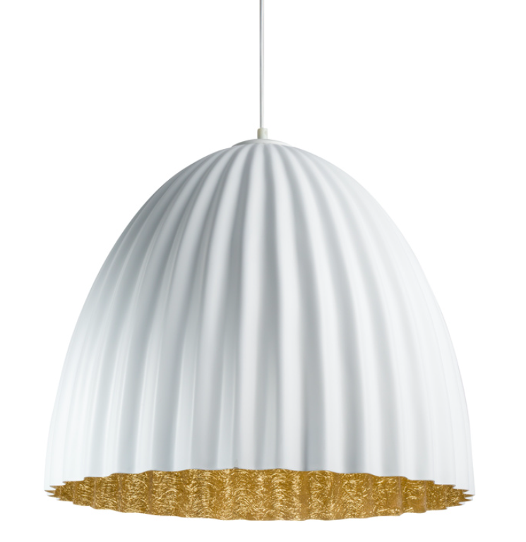 Elegancka lampa wisząca Faselia - biało-złota