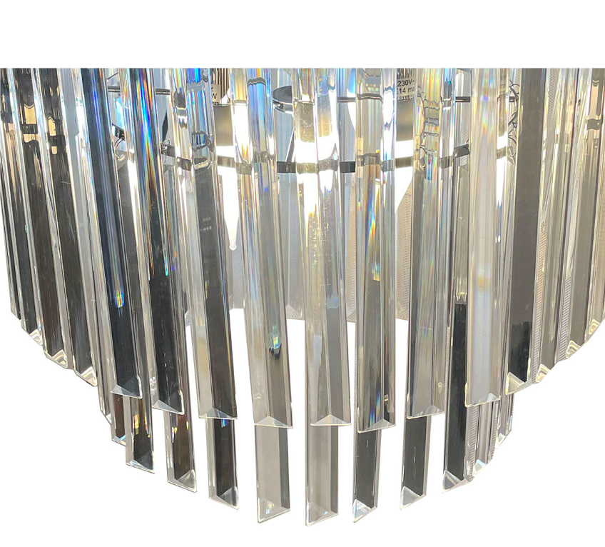 Kryształowy srebrny plafon Vetro - Light Prestige