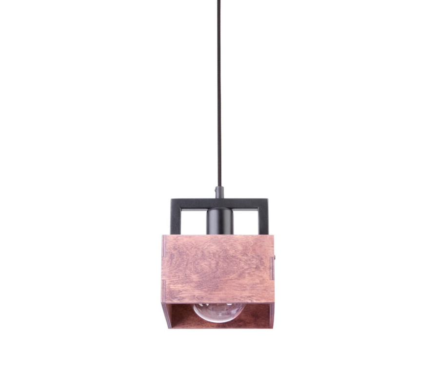 Lampa wisząc industrialna Boxon - drewniana