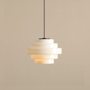 Lampa wisząca sufitowa vintage Filo Milky M 22 - z kaskadowym kloszem na rurce