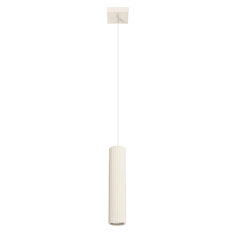 Lampa wisząca Karbon - beżowa tuba
