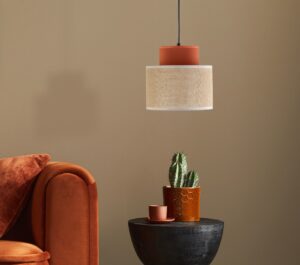 Lampa wisząca Duo Juta mini - beżowo-brązowy abażur