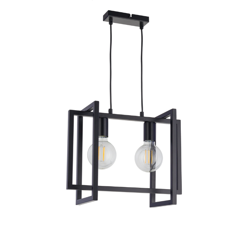 Loftowa czarna lampa wisząca LoftBlock 2