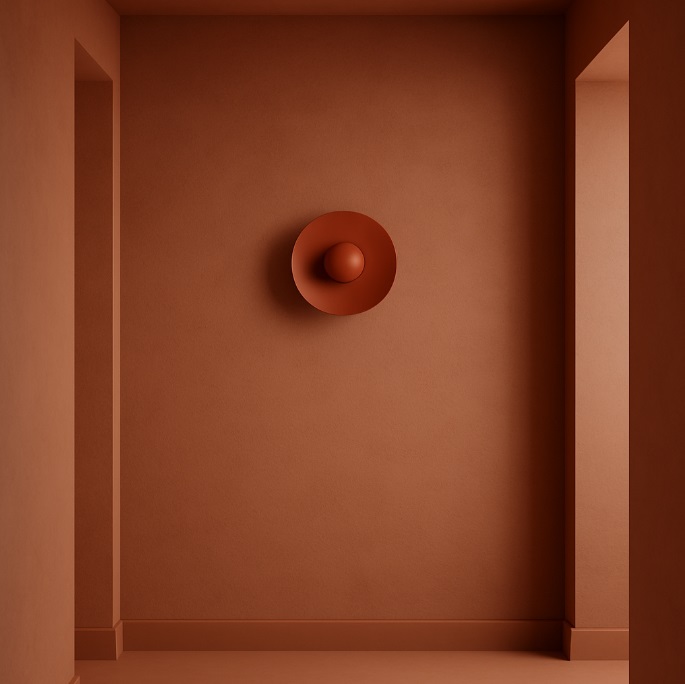 Płaski kinkiet na korytarz Bolton LED - pomarańczowy