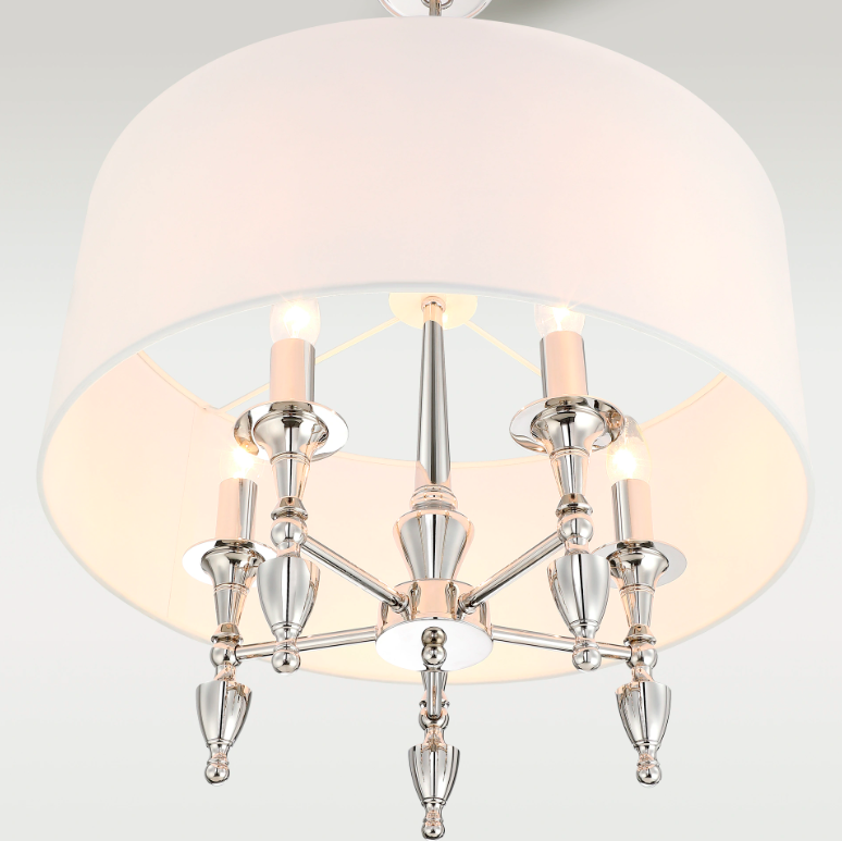 Srebrna sufitowa lampa wisząca Austin - świeczniki