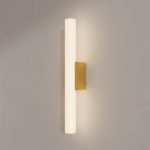 Złoty kinkiet IP44 Linea LED - szklana tuba