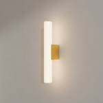 Złoty kinkiet nad lustro IP44 Linea LED - szklana tuba 45cm