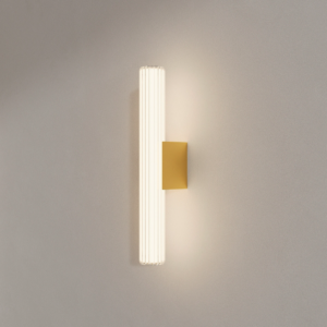 Złoty kinkiet nad lustro IP44 Linea LED - szklana tuba 45cm
