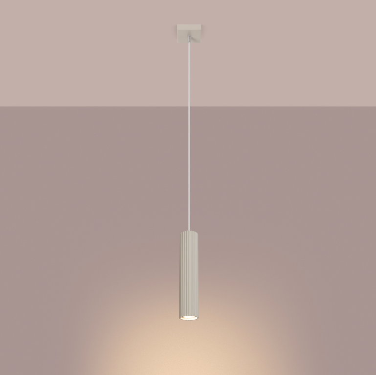 Lampa wisząca tuba Karbon - beżowa