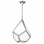 Elegancka srebrna lampa wisząca Diamond - szklana