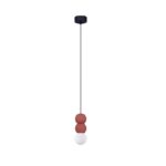 Betonowa lampa wisząca StoneBall 2 - czerwone kulki