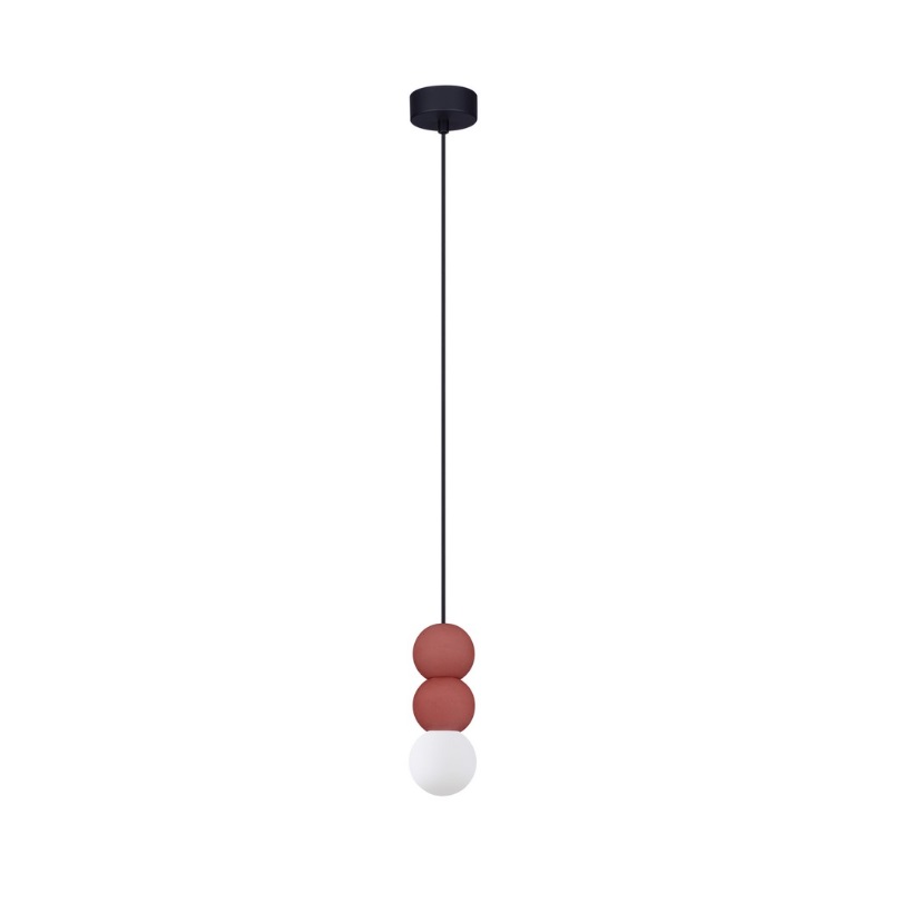 Betonowa lampa wisząca StoneBall 2 - czerwone kulki